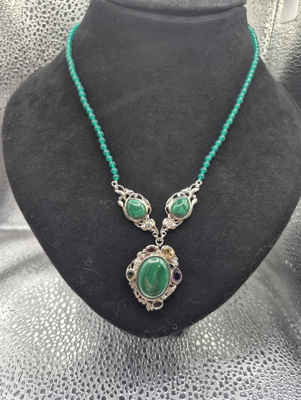 Green Malachite Beaded Necklace